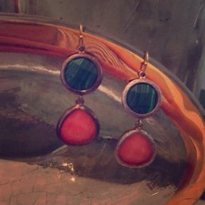 Green and pink statement earrings!